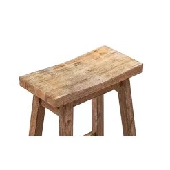 Kirklands Home Acacia Barnwood Saddle Counter Stools, Set of 2 Tan