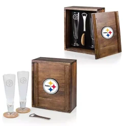 Kirklands Home Acacia Pittsburgh Steelers Beer Glass Set