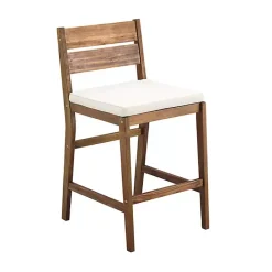 Kirklands Home Acacia Slat Back Outdoor Counter Stools, Set of 2