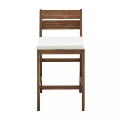 Kirklands Home Acacia Slat Back Outdoor Counter Stools, Set of 2