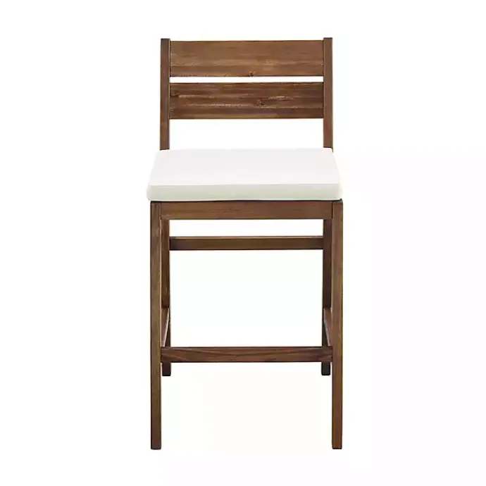 Kirklands Home Acacia Slat Back Outdoor Counter Stools, Set of 2