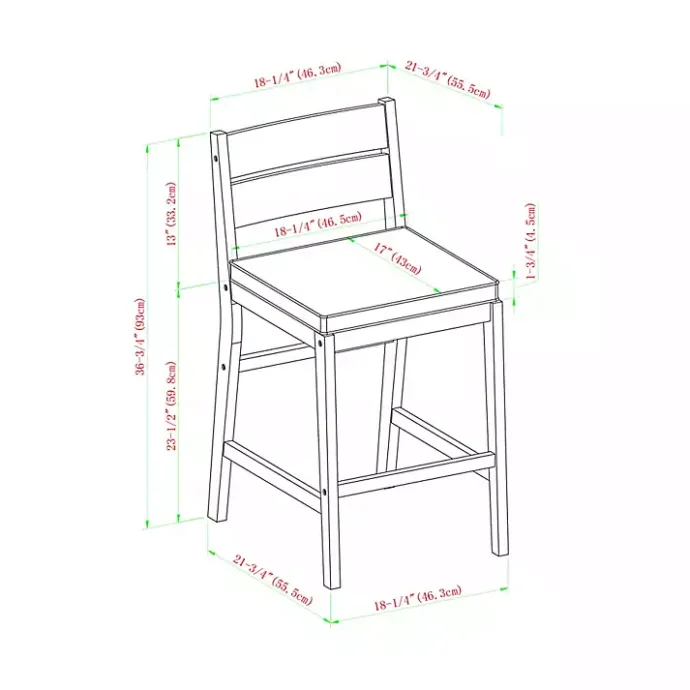 Kirklands Home Acacia Slat Back Outdoor Counter Stools, Set of 2
