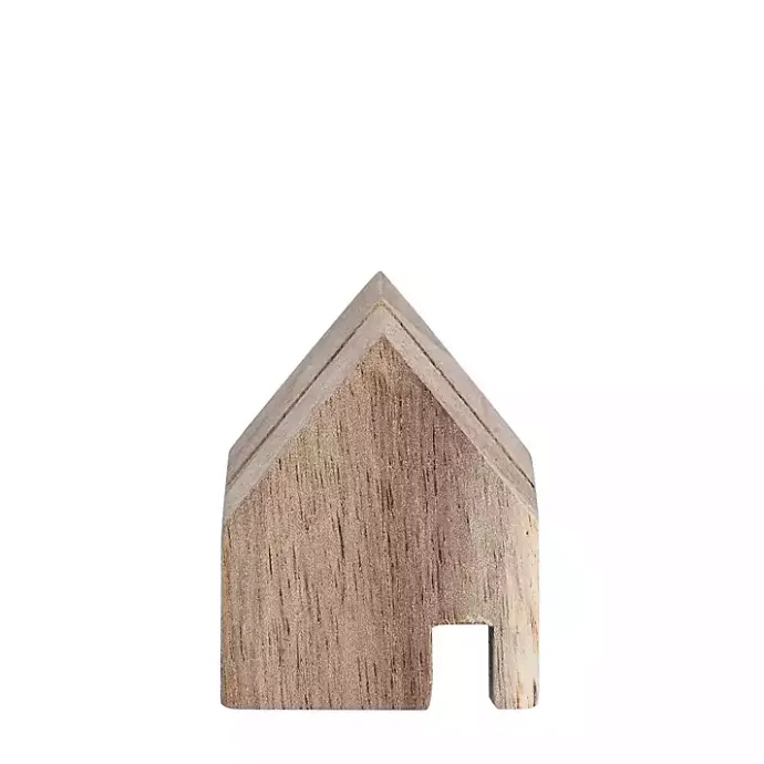 New Kirklands Home Acacia Wood House Photo Holders, Set of 3
