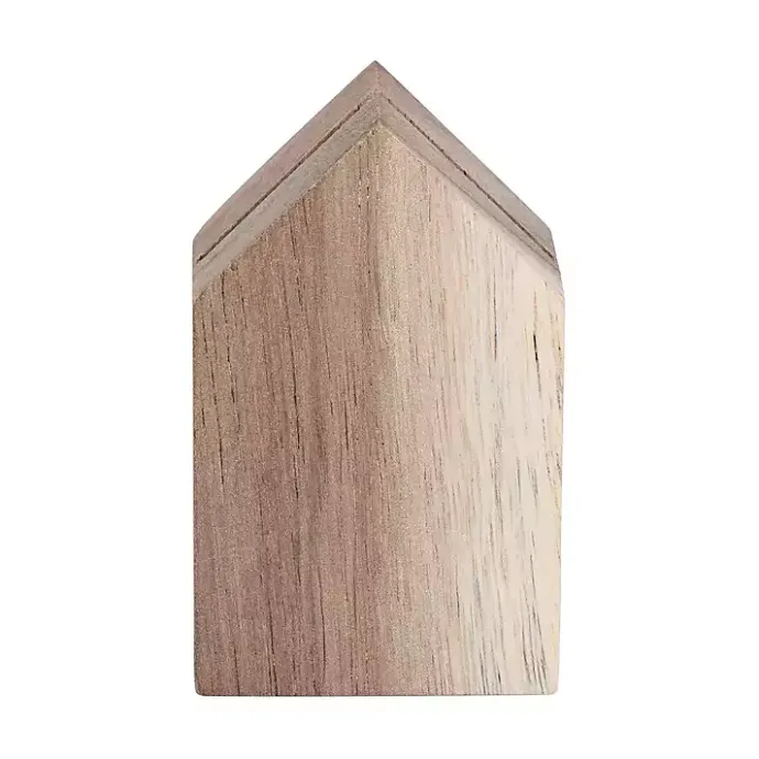 New Kirklands Home Acacia Wood House Photo Holders, Set of 3