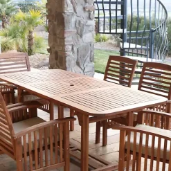 Best Kirklands Home Acacia Wood Outdoor 6-pc. Dining Set Tan