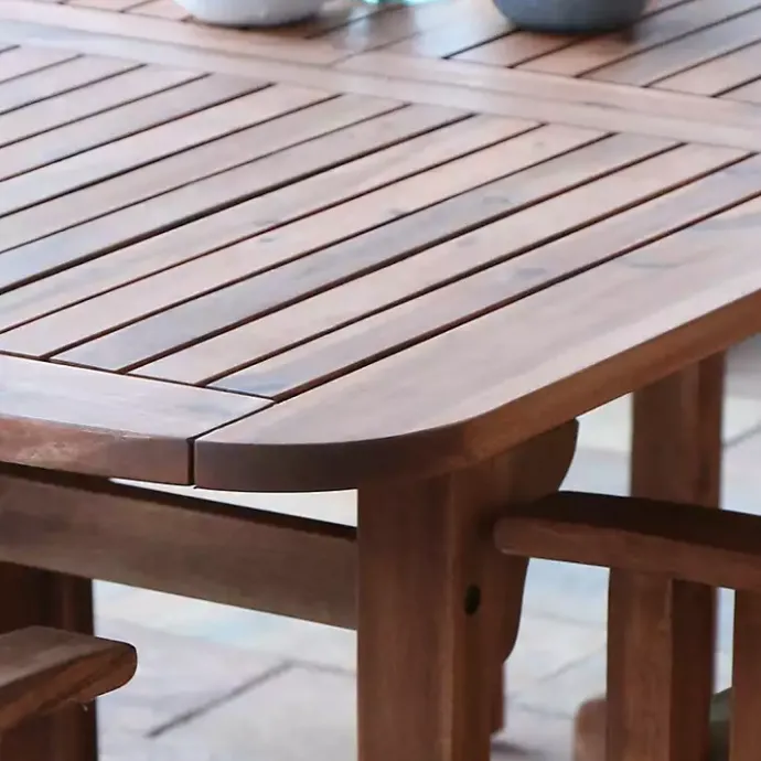 Best Kirklands Home Acacia Wood Outdoor 6-pc. Dining Set Tan