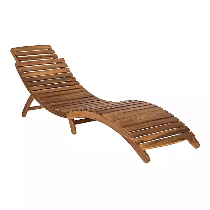 Discount Kirklands Home Acacia Wood 3-pc. Chaise Set with Striped Cushions