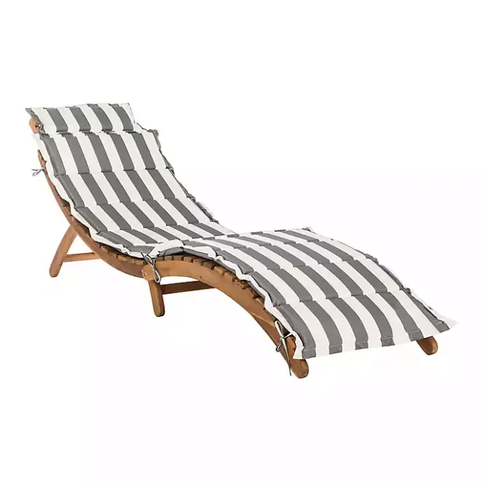 Discount Kirklands Home Acacia Wood 3-pc. Chaise Set with Striped Cushions
