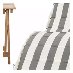 Discount Kirklands Home Acacia Wood 3-pc. Chaise Set with Striped Cushions