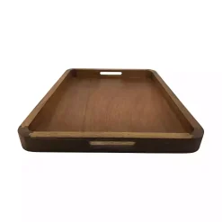 Hot Kirklands Home Acacia Wood Rectangle Serving Tray with Handles Brown