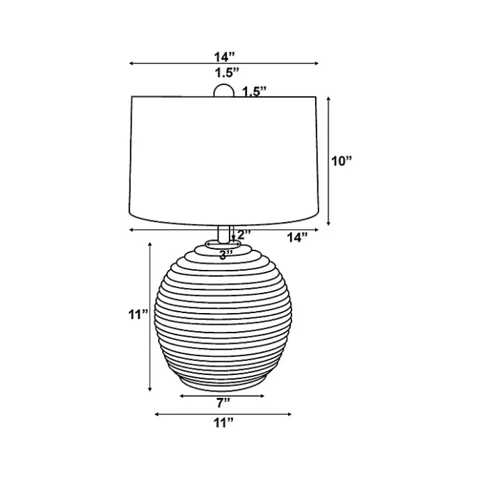 Clearance Kirklands Home Acacia Wood Ribbed Polo Table Lamp Ivory