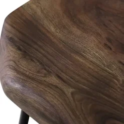 Clearance Kirklands Home Acacia Wood Seat Wrought Iron Base Counter Stool Brown