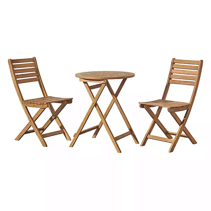 Discount Kirklands Home Acacia Wood Slatted 3-pc. Outdoor Bistro Set Tan