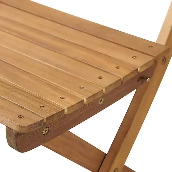 Discount Kirklands Home Acacia Wood Slatted 3-pc. Outdoor Bistro Set Tan