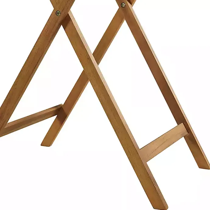 Discount Kirklands Home Acacia Wood Slatted 3-pc. Outdoor Bistro Set Tan