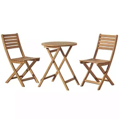 Discount Kirklands Home Acacia Wood Slatted 3-pc. Outdoor Bistro Set Tan