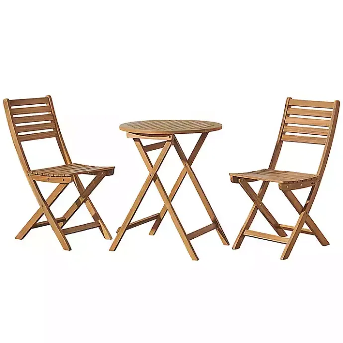 Discount Kirklands Home Acacia Wood Slatted 3-pc. Outdoor Bistro Set Tan
