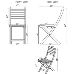 Discount Kirklands Home Acacia Wood Slatted 3-pc. Outdoor Bistro Set Tan