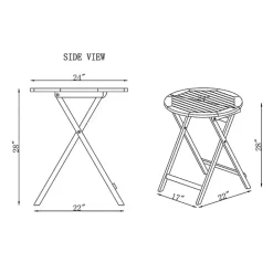 Discount Kirklands Home Acacia Wood Slatted 3-pc. Outdoor Bistro Set Tan