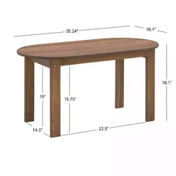 Sale Kirklands Home Acorn Acacia Wood Oval Adirondack Coffee Table Brown