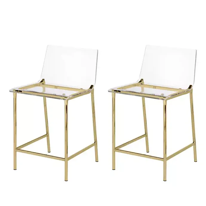 Outlet Kirklands Home Acrylic and Metal Counter Stools, Set of 2 Gold