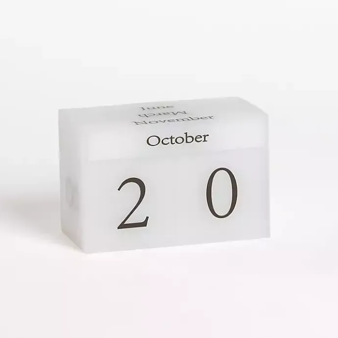 Outlet Kirklands Home Acrylic Block Calendar White