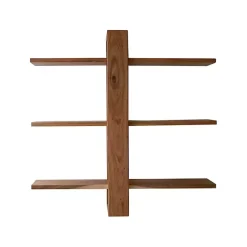Discount Kirklands Home Adjustable 3-Tier Acacia Wood Wall Shelf