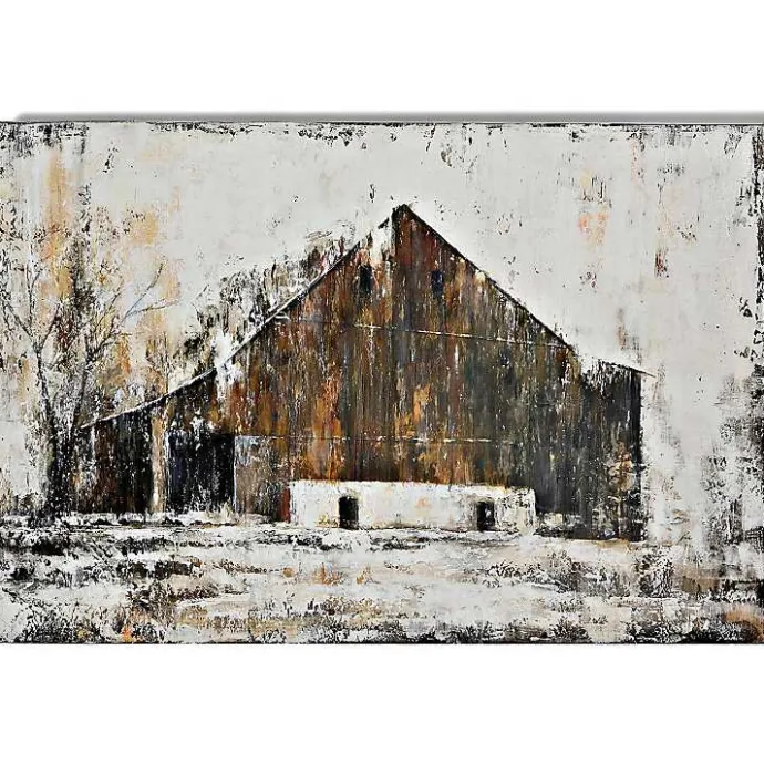 Outlet Kirklands Home Aged Barnhouse Canvas Art Print White