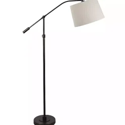 Best Kirklands Home Aged Bronze Iron Adjustable Arm Floor Lamp Tan