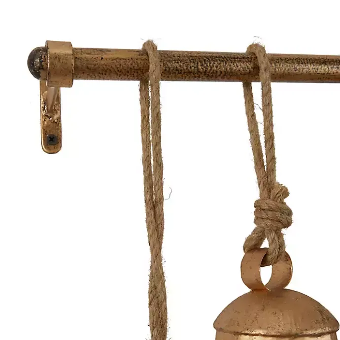 Online Kirklands Home Aged Round Bells Wall Plaque Gold