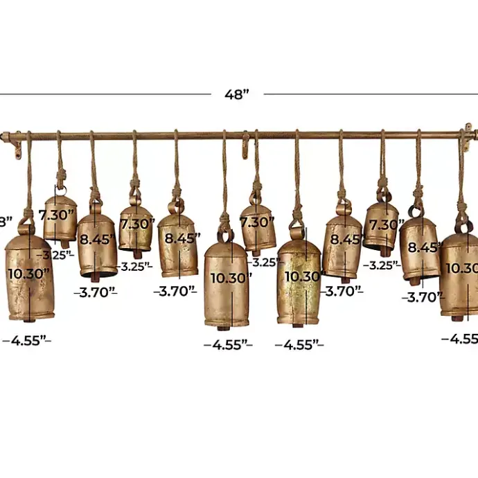 Online Kirklands Home Aged Round Bells Wall Plaque Gold