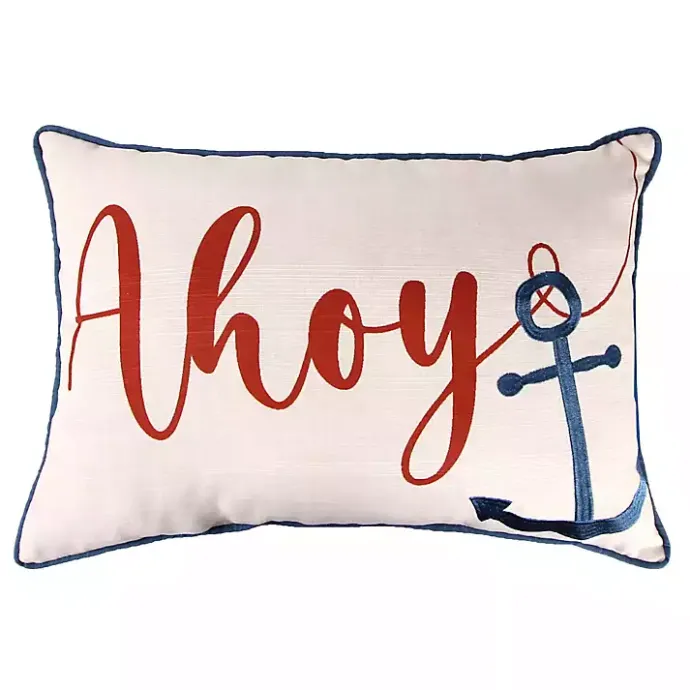 Clearance Kirklands Home Ahoy Anchor Lumbar Pillow