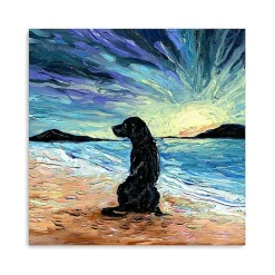 Hot Kirklands Home Aja Trier Black Lab Beach Days Canvas Art Print