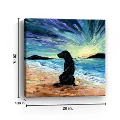 Hot Kirklands Home Aja Trier Black Lab Beach Days Canvas Art Print