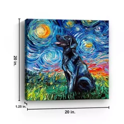 Online Kirklands Home Aja Trier Black Lab Starry Night Canvas Print