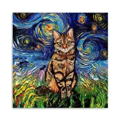 Sale Kirklands Home Aja Trier Brown Tabby Starry Night Canvas Print
