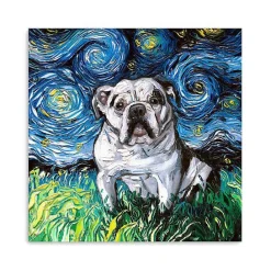 Discount Kirklands Home Aja Trier Bulldog Starry Night Canvas Art Print