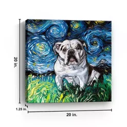 Discount Kirklands Home Aja Trier Bulldog Starry Night Canvas Art Print