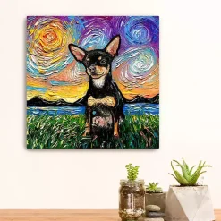 Outlet Kirklands Home Aja Trier Chihuahua Starry Night Canvas Print Multi