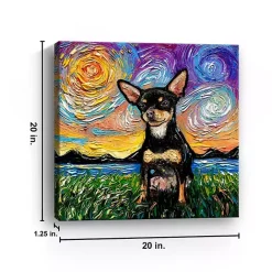 Outlet Kirklands Home Aja Trier Chihuahua Starry Night Canvas Print Multi