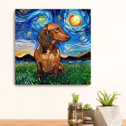 Kirklands Home Aja Trier Dachshund I Starry Night Canvas Print
