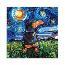 Best Kirklands Home Aja Trier Dachshund II Starry Night Canvas Print