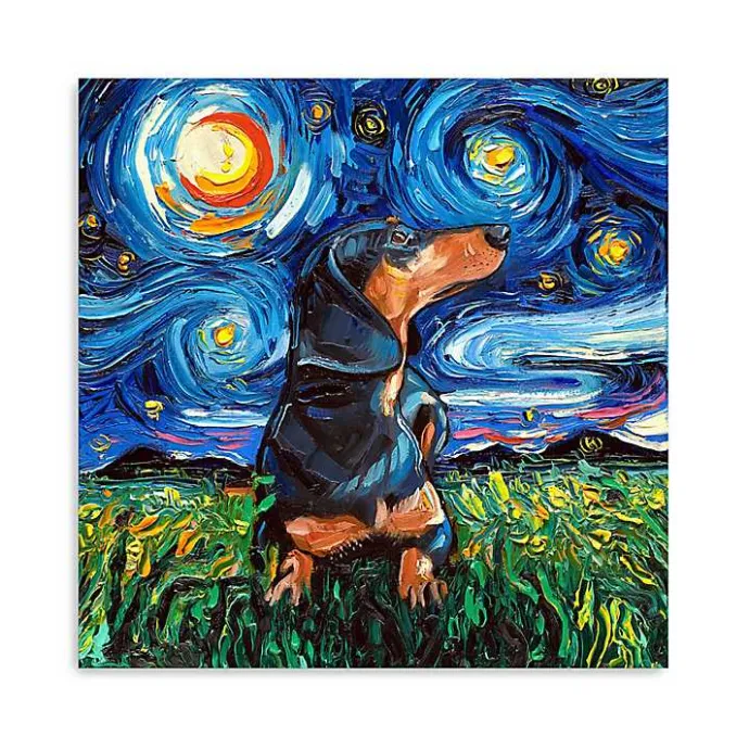 Best Kirklands Home Aja Trier Dachshund II Starry Night Canvas Print