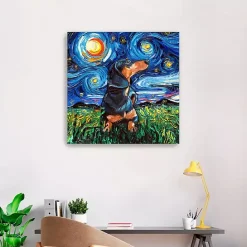 Best Kirklands Home Aja Trier Dachshund II Starry Night Canvas Print