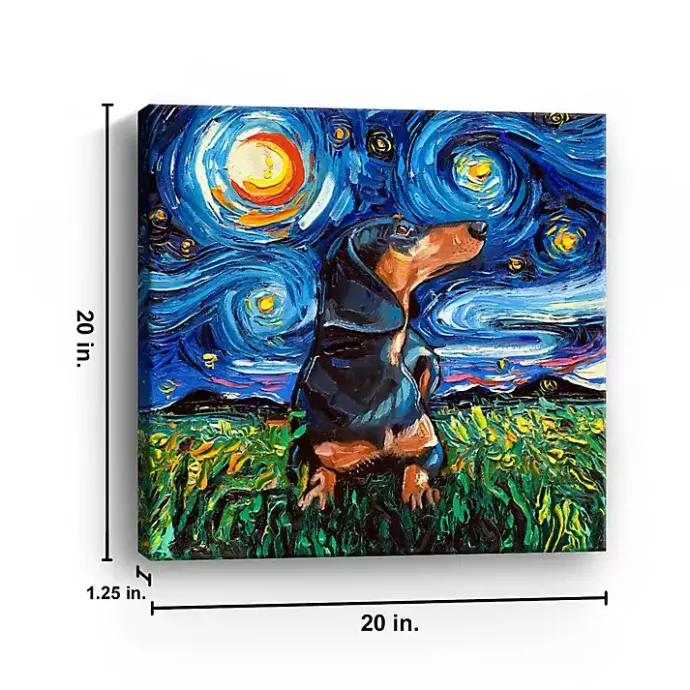 Best Kirklands Home Aja Trier Dachshund II Starry Night Canvas Print