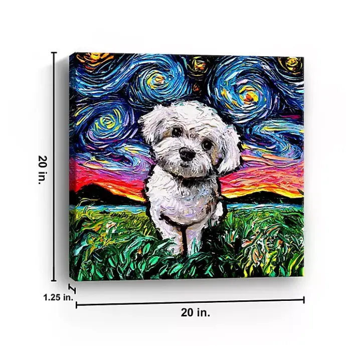 Best Kirklands Home Aja Trier Maltipoo Starry Night Canvas Art Print
