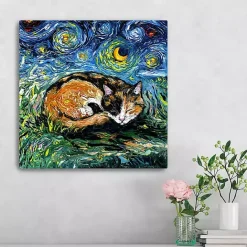 Sale Kirklands Home Aja Trier Sleepy Calico Starry Night Canvas Print