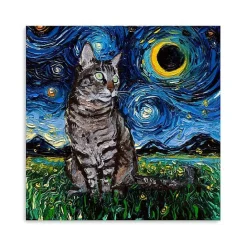 Discount Kirklands Home Aja Trier Tabby Cat Starry Night Canvas Art Print