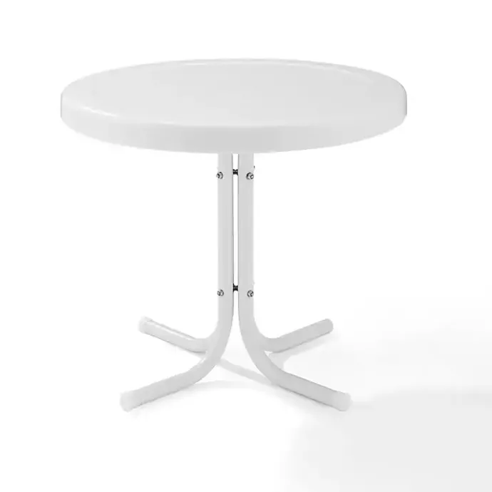 Outlet Kirklands Home Alabaster Metal Outdoor Side Table White