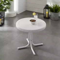 Outlet Kirklands Home Alabaster Metal Outdoor Side Table White